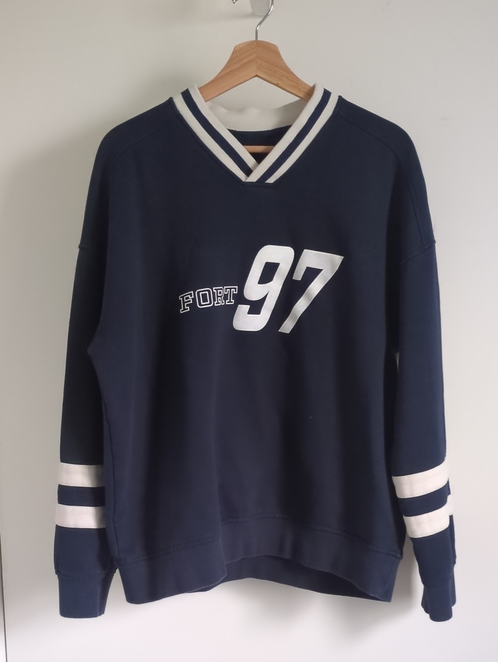Oak + Fort Varsity Graphic Jersey Sweatshirt